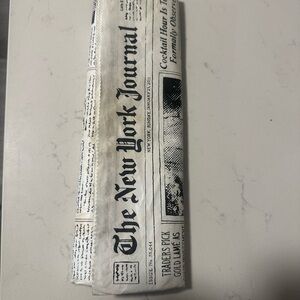 kate spade Black and White Clutch with New York Journal Print